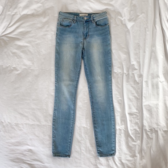 PacSun High Rise Denim Skinny Jeans Size 23 - Light Wash Blue - Picture 2 of 6